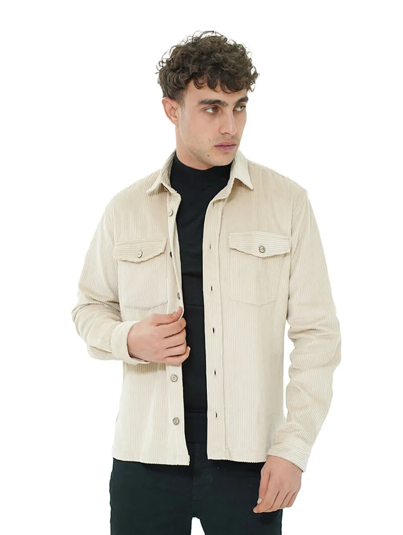 Surchemise en velours col chemise